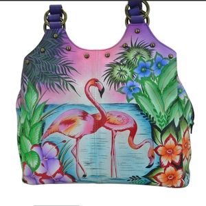 Flamingo print handbag